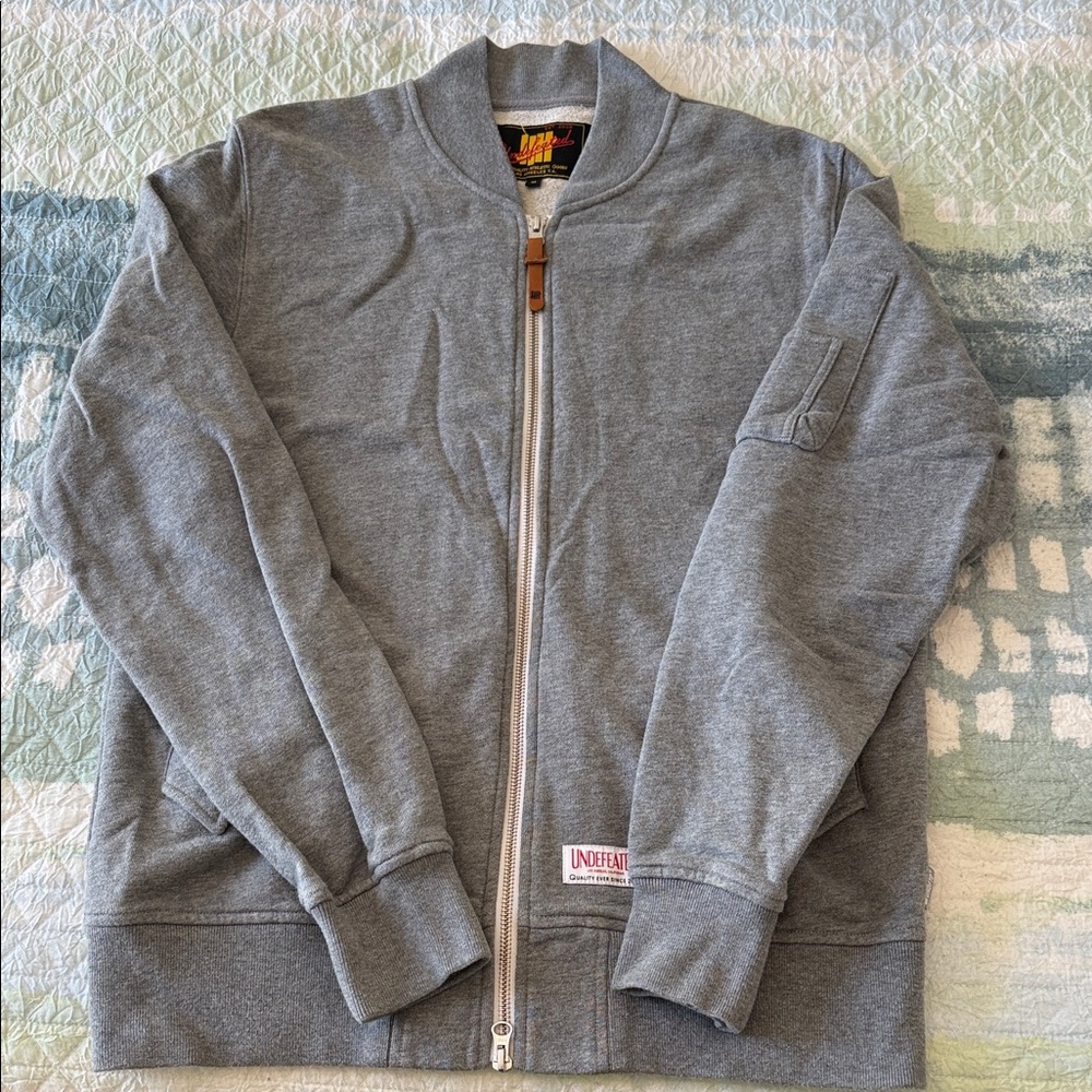 Vintage Undefeated Heather Gray Bomber Jacket